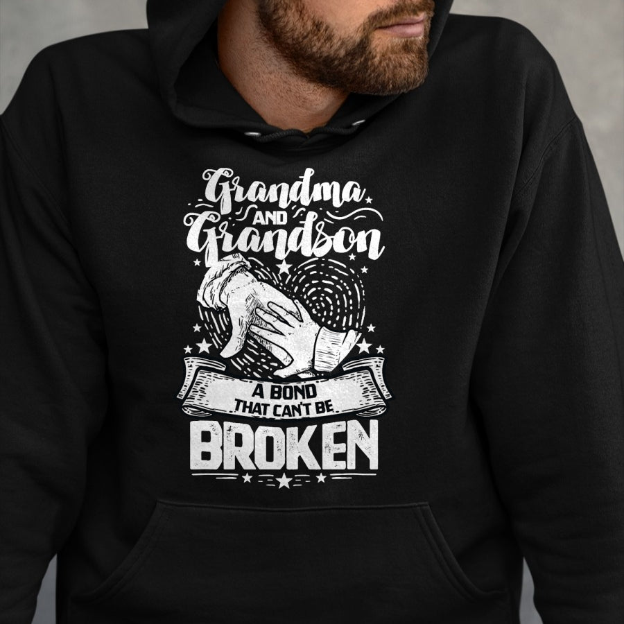 Best Grandma Shirt, Proud Grandma Unisex T-Shirt/Hoodie/Sweatshirt HLT00 - Grandma And Grandson A Bond That Can't Be Broken T-Shirt (1)