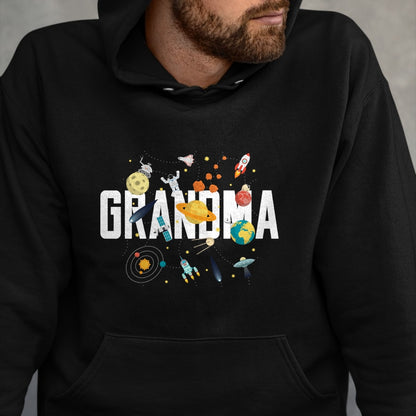 Best Grandma Shirt, Proud Grandma Unisex T-Shirt/Hoodie/Sweatshirt HLT00 - Grandma Outer Space Birthday Party Grandson B-Day Matching T-Shirt