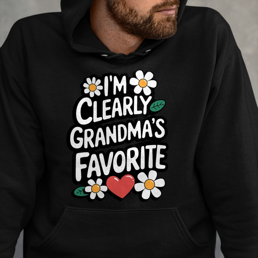 Best Grandma Shirt, Proud Grandma Unisex T-Shirt/Hoodie/Sweatshirt HLT00 - I'm Clearly Grandma's Favorite, Granddaughter Grandma T-Shirt (2)