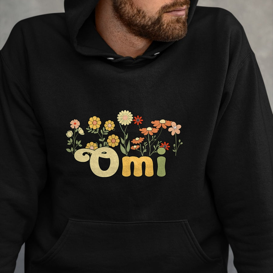 Best Grandma Shirt, Proud Grandma Unisex T-Shirt/Hoodie/Sweatshirt HLT00 - Groovy Omi Grandmother Flowers Omi Grandma T-Shirt