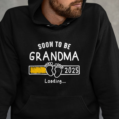 Best Grandma Shirt, Proud Grandma Unisex T-Shirt/Hoodie/Sweatshirt HLT00 - Soon to be Grandma 2025 Loading Promoted to Grandma 2025 T-Shirt