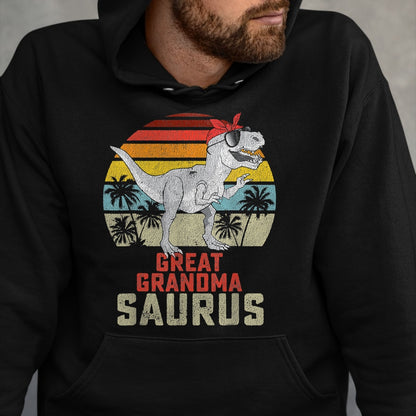 Best Grandma Shirt, Proud Grandma Unisex T-Shirt/Hoodie/Sweatshirt HLT00 - Grandmasaurus T Rex Dinosaur Great Grandma Saurus Family T-Shirt