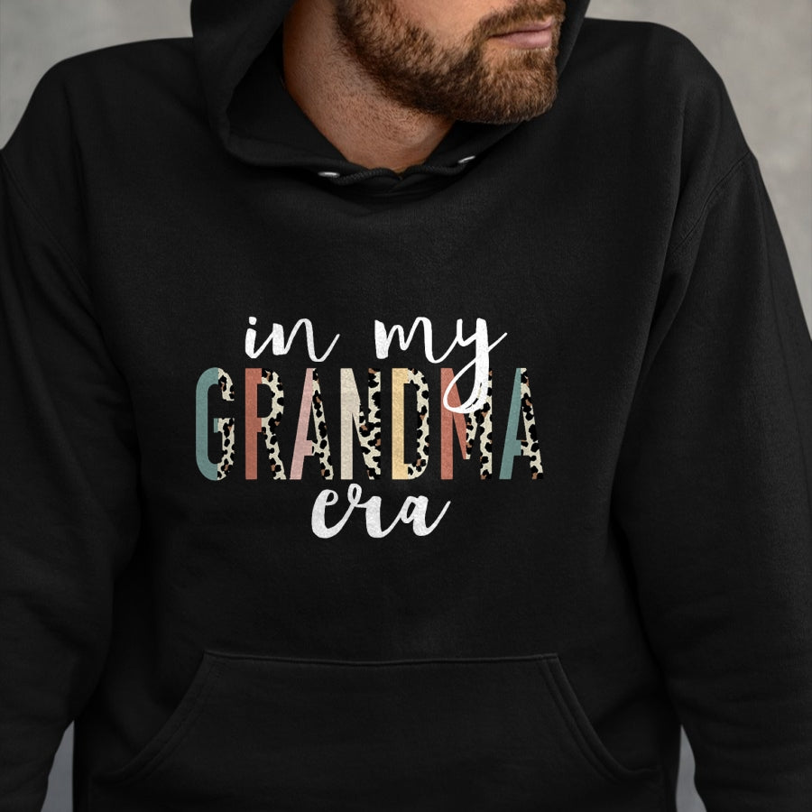 Best Grandma Shirt, Proud Grandma Unisex T-Shirt/Hoodie/Sweatshirt HLT00 - In My Grandma Era Leopard Letter Print Funny Gifts Grandma T-Shirt