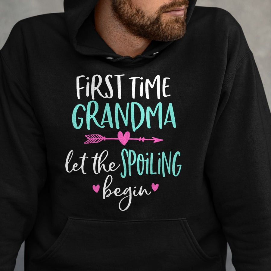 Best Grandma Shirt, Proud Grandma Unisex T-Shirt/Hoodie/Sweatshirt HLT00 - First Time Grandma Let the Spoiling Begin New 1st Time T-Shirt (1)