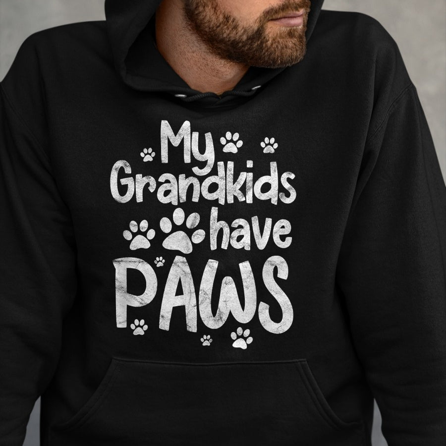 Best Grandma Shirt, Proud Grandma Unisex T-Shirt/Hoodie/Sweatshirt HLT00 - My Grandkids Have Paws Funny Dog Cat Grandma Grandmother T-Shirt