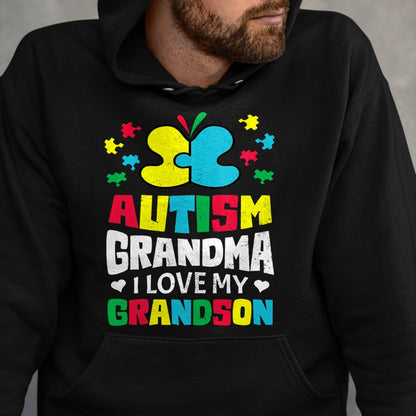 Best Grandma Shirt, Proud Grandma Unisex T-Shirt/Hoodie/Sweatshirt HLT00 - Autism Grandma I Love My Grandson Autistic Awareness T-Shirt