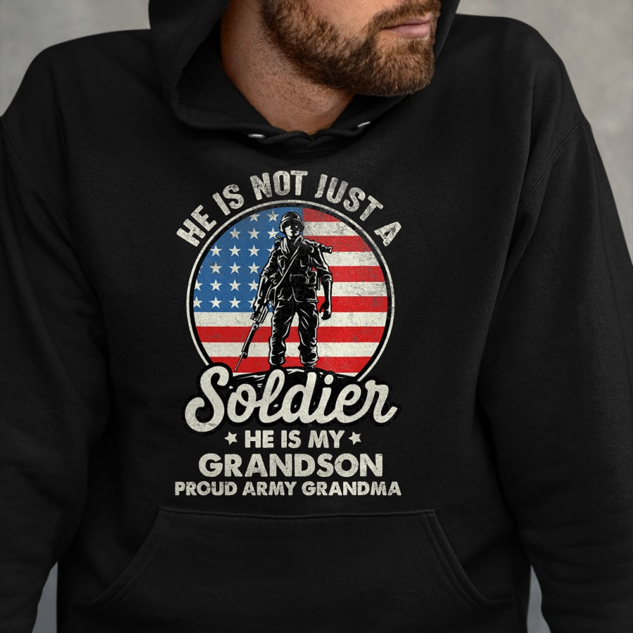 Best Grandma Shirt, Proud Grandma Unisex T-Shirt/Hoodie/Sweatshirt HLT00 - My Grandson Is A Soldier Quote Proud Army Grandma T-Shirt