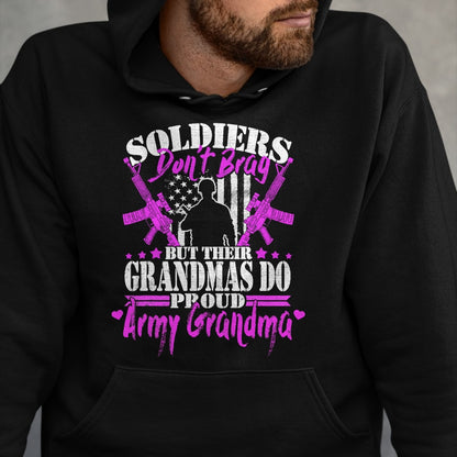 Best Grandma Shirt, Proud Grandma Unisex T-Shirt/Hoodie/Sweatshirt HLT00 - Proud Army Grandma Soldiers Don't Brag Military Grandmother T-Shirt (1)