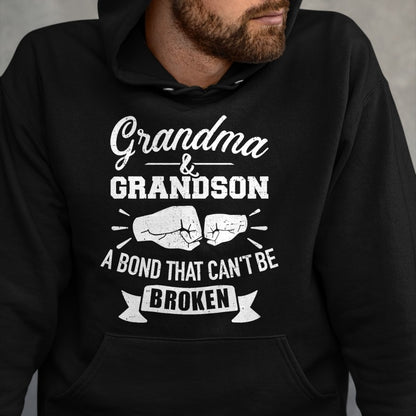 Best Grandma Shirt, Proud Grandma Unisex T-Shirt/Hoodie/Sweatshirt HLT00 - Grandma and grandson bond that can't be broken T-Shirt