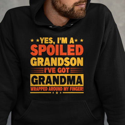 Best Grandma Shirt, Proud Grandma Unisex T-Shirt/Hoodie/Sweatshirt HLT00 - Funny Grandparents Grandpa Grandma Spoiled Grandson T-Shirt