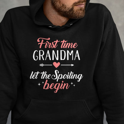 Best Grandma Shirt, Proud Grandma Unisex T-Shirt/Hoodie/Sweatshirt HLT00 - First time grandma let the spoiling begin T-Shirt (1)