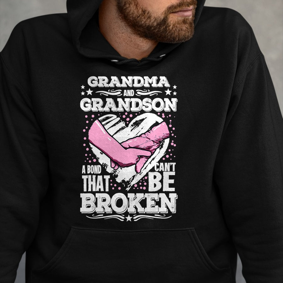 Best Grandma Shirt, Proud Grandma Unisex T-Shirt/Hoodie/Sweatshirt HLT00 - Nana Gift Grandma and Grandson a Bond That Can't be Broken T-Shirt