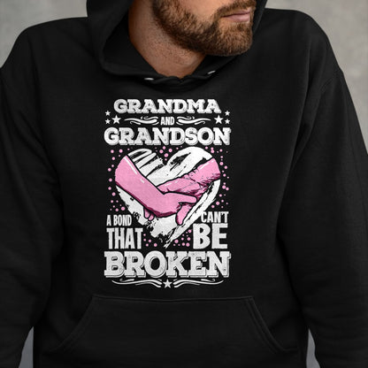 Best Grandma Shirt, Proud Grandma Unisex T-Shirt/Hoodie/Sweatshirt HLT00 - Nana Gift Grandma and Grandson a Bond That Can't be Broken T-Shirt