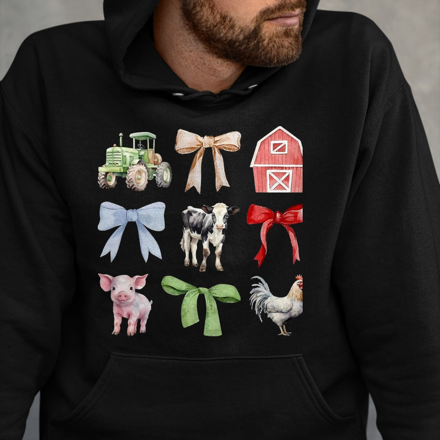 Best Farmer Life Shirt, Funny Farmer UnisexT-Shirt/Hoodie/Sweatshirt HLT00 - Cute Farm Animals Cow Pig Chicken Coquette Farmer Country T-Shirt, Men, Black, 3X-Large