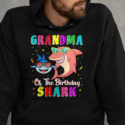 Best Grandma Shirt, Proud Grandma Unisex T-Shirt/Hoodie/Sweatshirt HLT00 - Grandma Of The Shark Birthday Family Birthday Grandson T-Shirt