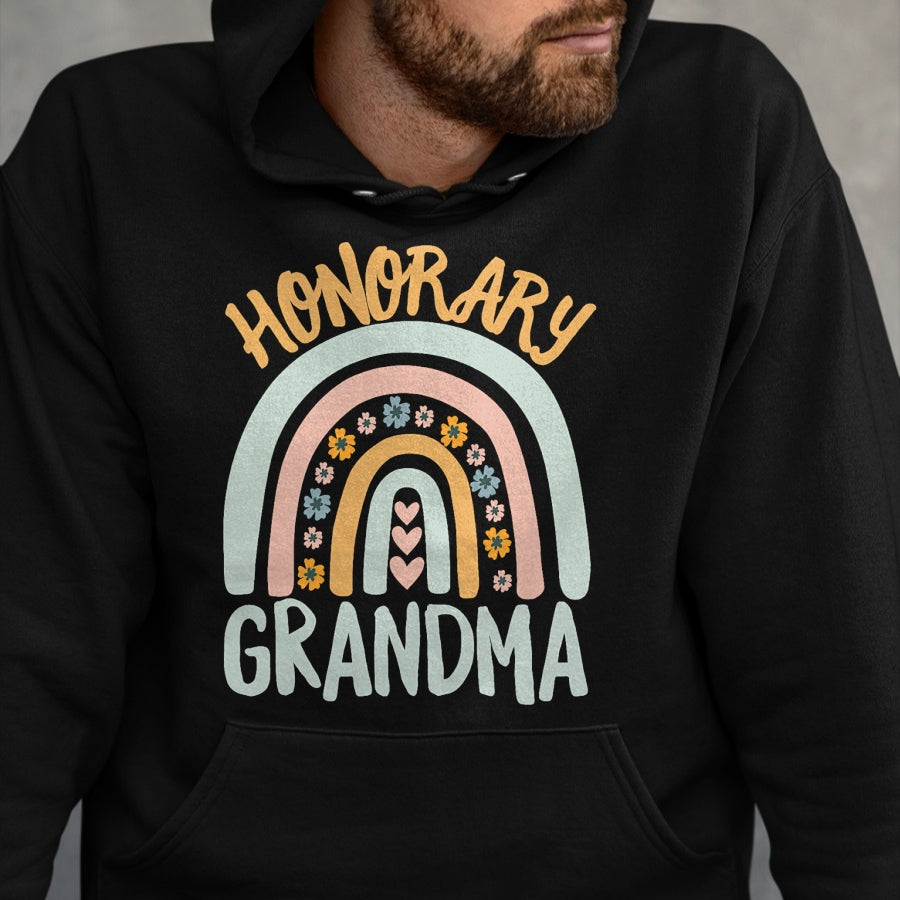 Best Grandma Shirt, Proud Grandma Unisex T-Shirt/Hoodie/Sweatshirt HLT00 - Honorary Grandma Foster Granddaughter Grandson Boho Rainbow T-Shirt