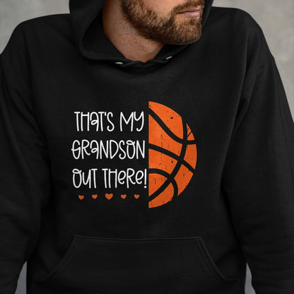 Best Grandma Shirt, Proud Grandma Unisex T-Shirt/Hoodie/Sweatshirt HLT00 - Womens Basketball Grandma Gift That's My Grandson Out There Nana T-Shirt