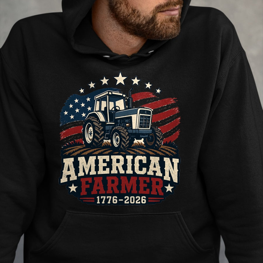 Best Farmer Life Shirt, Funny Farmer UnisexT-Shirt/Hoodie/Sweatshirt HLT00 - American Farmer 250 4th of July Tractor 1776 2026 T-Shirt