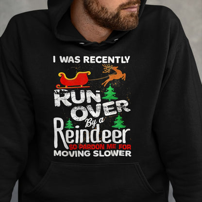 Best Grandma Shirt, Proud Grandma Unisex T-Shirt/Hoodie/Sweatshirt HLT00 - Grandma Got Run Over By A Reindeer Christmas So Pardon Me T-Shirt (1)