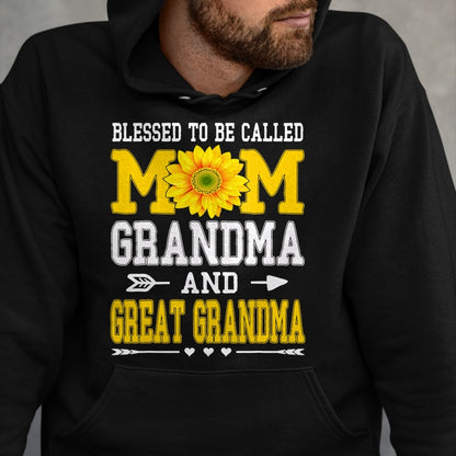 Best Grandma Shirt, Proud Grandma Unisex T-Shirt/Hoodie/Sweatshirt HLT00 - Blessed To Be Called Mom Grandma Great Grandma Mother's Day T-Shirt