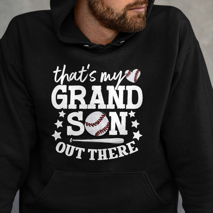 Best Grandma Shirt, Proud Grandma Unisex T-Shirt/Hoodie/Sweatshirt HLT00 - That's My Grandson Out There Women Baseball Grandma T-Ball T-Shirt