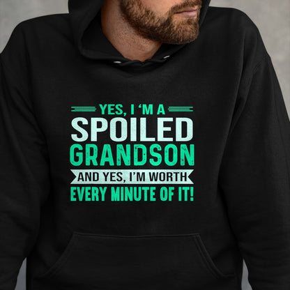 Best Grandma Shirt, Proud Grandma Unisex T-Shirt/Hoodie/Sweatshirt HLT00 - Favorite Spoiled Grandson Birthday T-Shirt