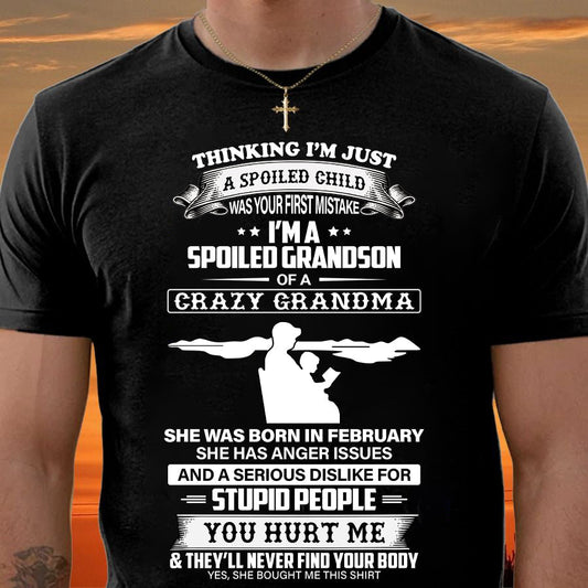 Spoiled by Grandma Shirt February Edition – From Grandma to Grandson LUNA02 (SKU-GMS2-02)