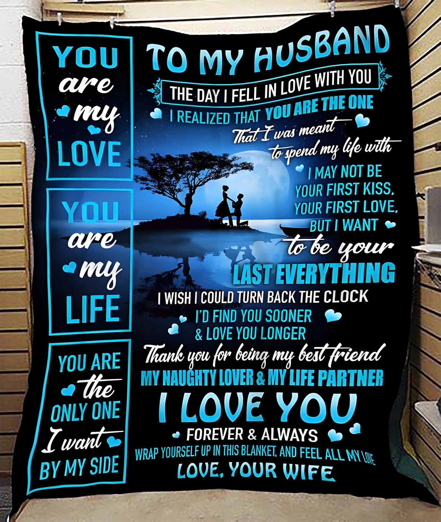 TO MY HUSBAND - GIFT FROM WIFE - Sherpa Fleece Quilt Blanket (SKU2603-230)