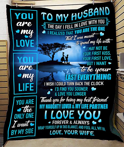 TO MY HUSBAND - GIFT FROM WIFE - Sherpa Fleece Quilt Blanket (SKU2603-230)