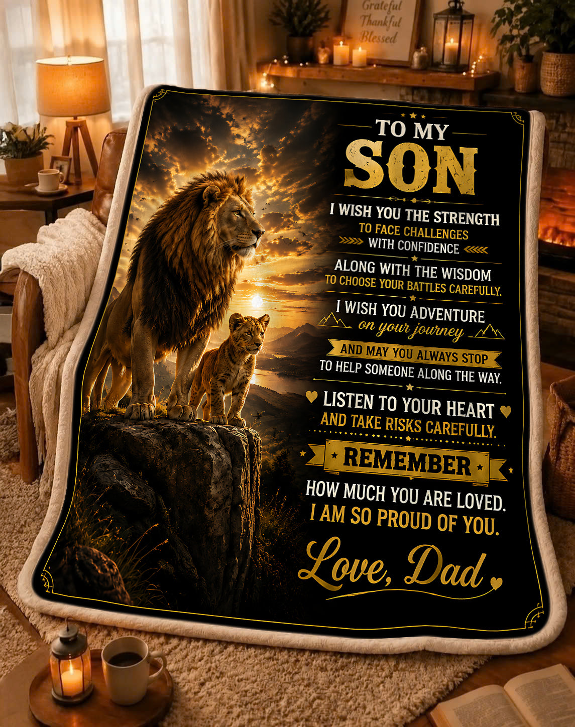 BLANKET FROM DAD - TO MY SON - LUNA(SKU2608-337)