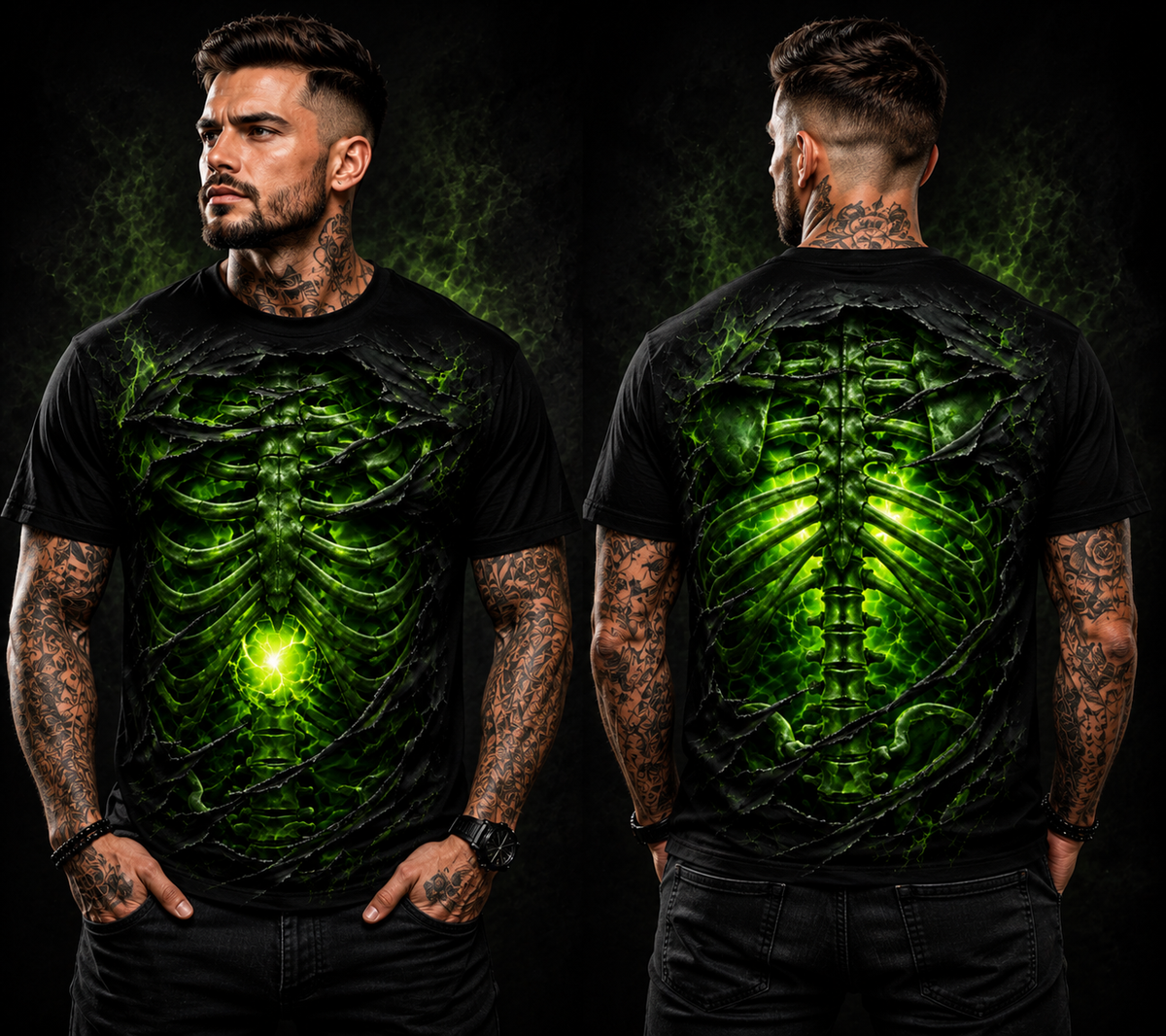 3D Skeleton T-Shirt - SHIRT FOR MEN - LUNA00 (SKU3D2608-234)