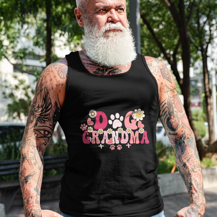 Best Grandma Shirt, Proud Grandma Unisex T-Shirt/Hoodie/Sweatshirt HLT00 - Groovy Dog Grandma Owner Mama Grandma Dog Lovers T-Shirt