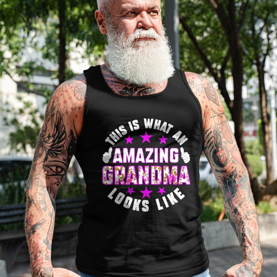 Best Grandma Shirt, Proud Grandma Unisex T-Shirt/Hoodie/Sweatshirt HLT00 - This Is What An Amazing Grandma Looks Like Shirt Mothers Day T-Shirt (1)