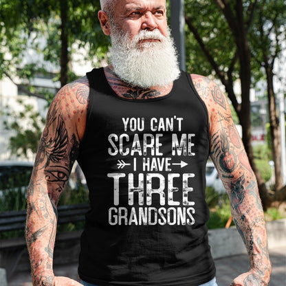 Best Grandma Shirt, Proud Grandma Unisex T-Shirt/Hoodie/Sweatshirt HLT00 - You Can't Scare Me I Have Three Grandsons Funny Grandma gift T-Shirt