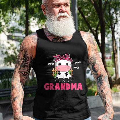 Best Grandma Shirt, Proud Grandma Unisex T-Shirt/Hoodie/Sweatshirt HLT00 - Funny Grandma Cow Cute Cow Farmer Birthday Matching Family T-Shirt