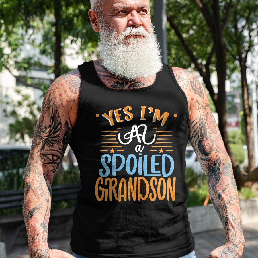 Best Grandma Shirt, Proud Grandma Unisex T-Shirt/Hoodie/Sweatshirt HLT00 - yes I'm a spoiled grandson T-Shirt (5)