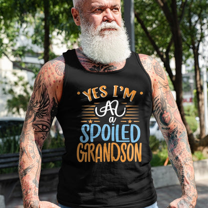 Best Grandma Shirt, Proud Grandma Unisex T-Shirt/Hoodie/Sweatshirt HLT00 - yes I'm a spoiled grandson T-Shirt (5)