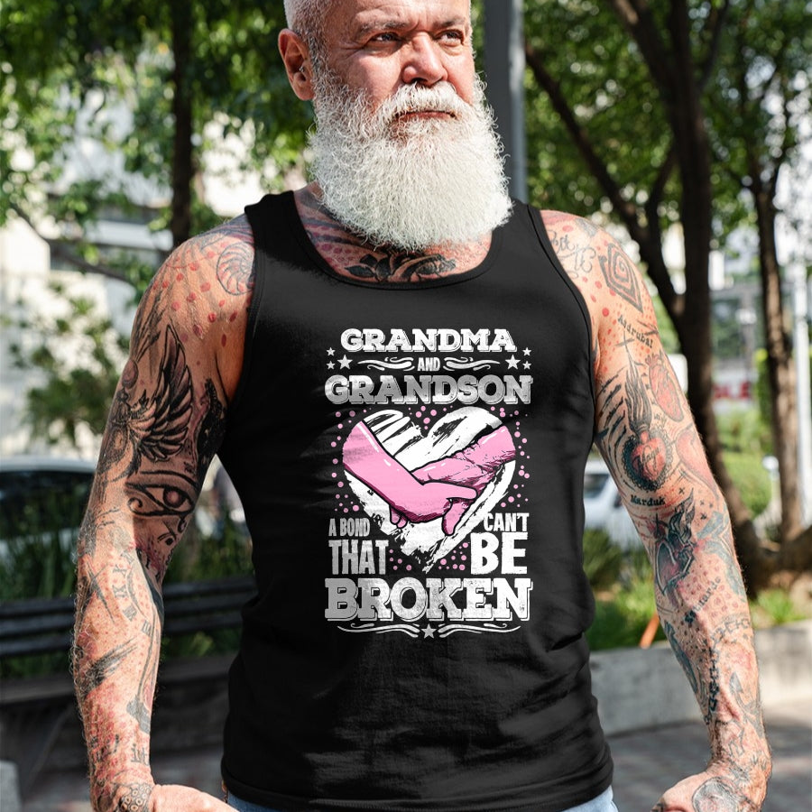 Best Grandma Shirt, Proud Grandma Unisex T-Shirt/Hoodie/Sweatshirt HLT00 - Nana Gift Grandma and Grandson a Bond That Can't be Broken T-Shirt