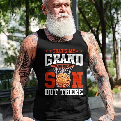 Best Grandma Shirt, Proud Grandma Unisex T-Shirt/Hoodie/Sweatshirt HLT00 - That's My Grandson Out There Basketball Grandma Grandpa T-Shirt