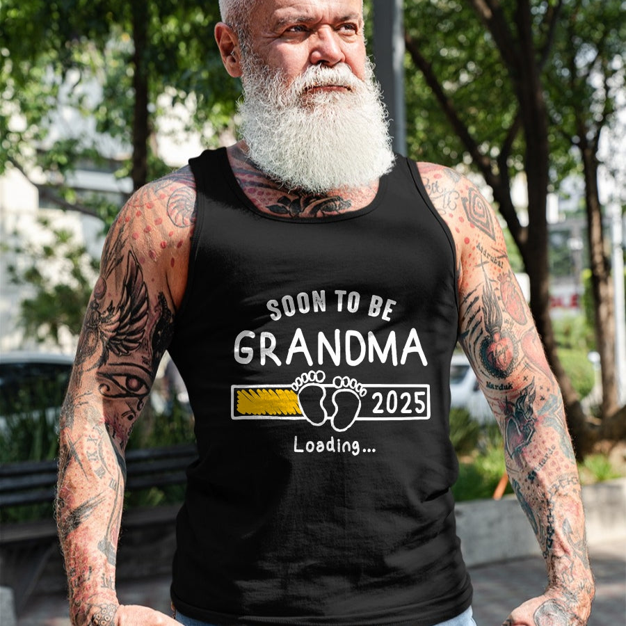 Best Grandma Shirt, Proud Grandma Unisex T-Shirt/Hoodie/Sweatshirt HLT00 - Soon to be Grandma 2025 Loading Promoted to Grandma 2025 T-Shirt
