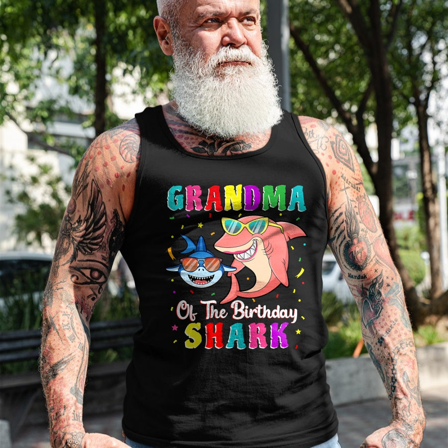 Best Grandma Shirt, Proud Grandma Unisex T-Shirt/Hoodie/Sweatshirt HLT00 - Grandma Of The Shark Birthday Family Birthday Grandson T-Shirt