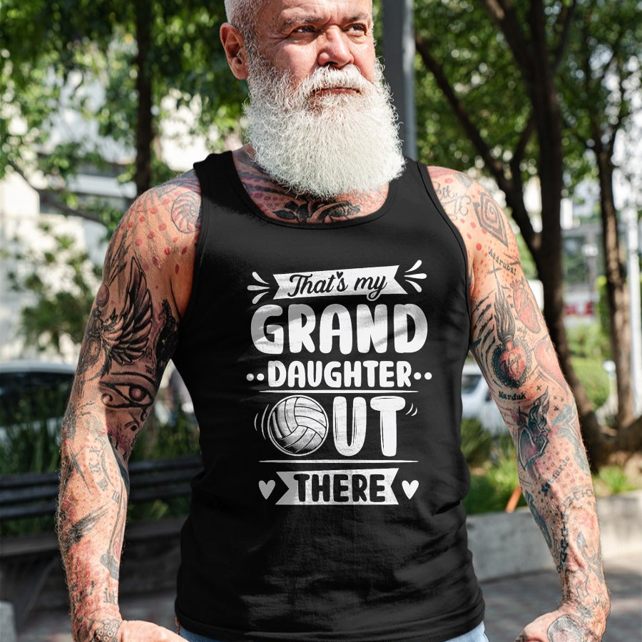 Best Grandma Shirt, Proud Grandma Unisex T-Shirt/Hoodie/Sweatshirt HLT00 - That's My Granddaughter Out There Volleyball For Grandma T-Shirt (1)