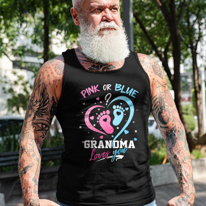 Best Grandma Shirt, Proud Grandma Unisex T-Shirt/Hoodie/Sweatshirt HLT00 - Pink Or Blue Grandma Loves You Gender Reveal Baby Gifts Mom T-Shirt