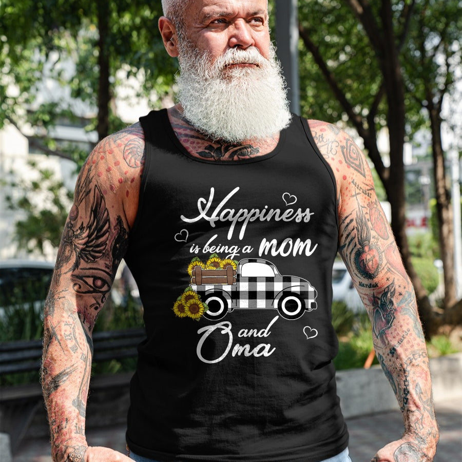 Best Grandma Shirt, Proud Grandma Unisex T-Shirt/Hoodie/Sweatshirt HLT00 - Sunflower Grandma Shirt Happiness is being a Mom and Oma T-Shirt