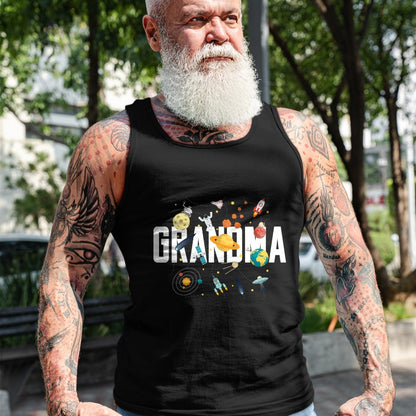 Best Grandma Shirt, Proud Grandma Unisex T-Shirt/Hoodie/Sweatshirt HLT00 - Grandma Outer Space Birthday Party Grandson B-Day Matching T-Shirt