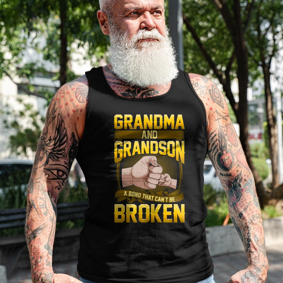 Best Grandma Shirt, Proud Grandma Unisex T-Shirt/Hoodie/Sweatshirt HLT00 - Grandma And Grandson A Bond That Can't Be Broken Shirt Gift T-Shirt