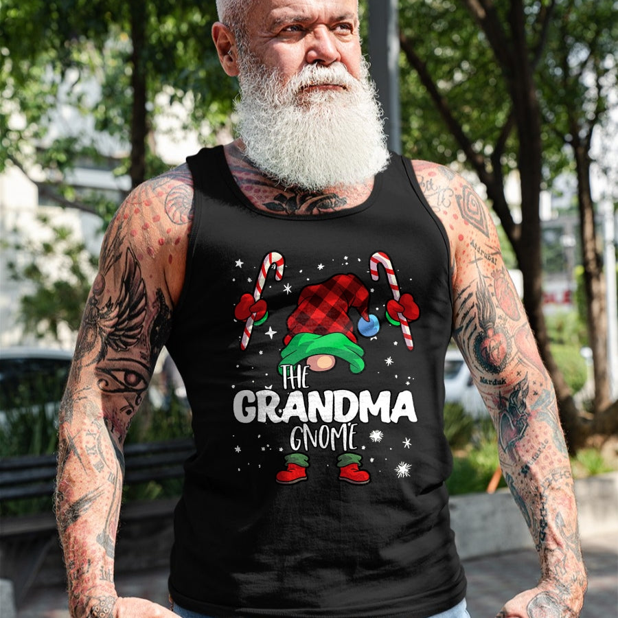 Best Grandma Shirt, Proud Grandma Unisex T-Shirt/Hoodie/Sweatshirt HLT00 - Grandma Gnome Red Buffalo Plaid Matching Family Christmas T-Shirt