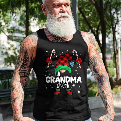 Best Grandma Shirt, Proud Grandma Unisex T-Shirt/Hoodie/Sweatshirt HLT00 - Grandma Gnome Red Buffalo Plaid Matching Family Christmas T-Shirt