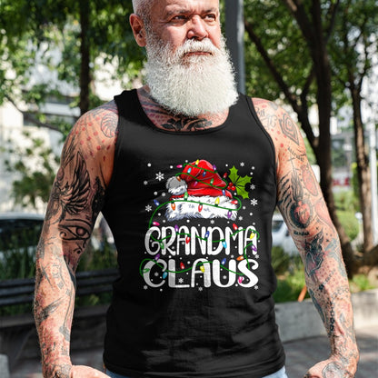 Best Grandma Shirt, Proud Grandma Unisex T-Shirt/Hoodie/Sweatshirt HLT00 - Grandma Claus Christmas Lights Pajama Family Matching T-Shirt