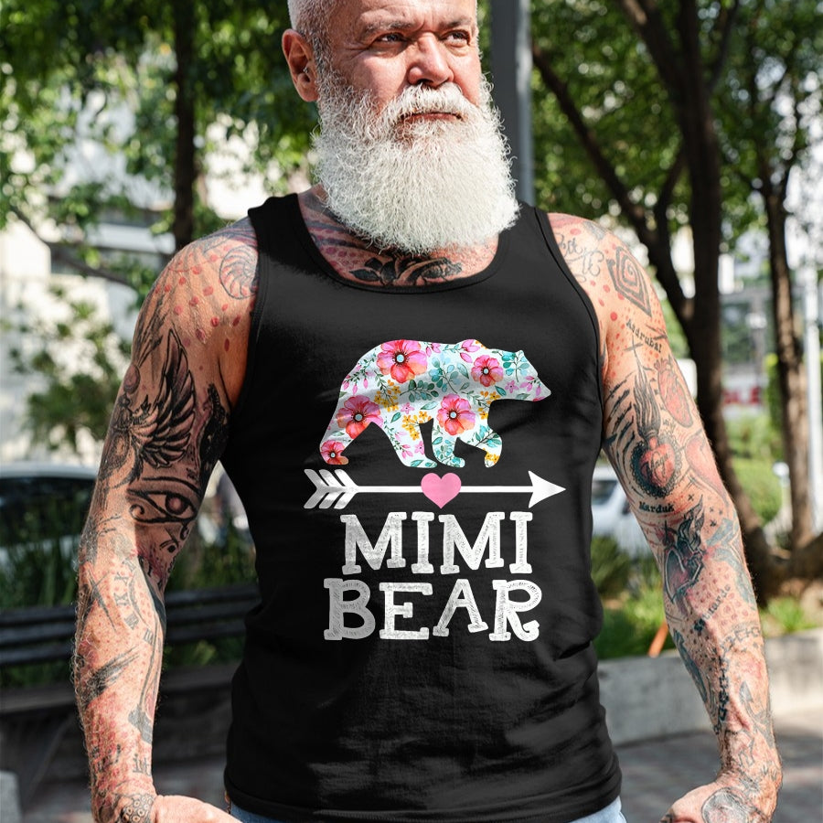 Best Grandma Shirt, Proud Grandma Unisex T-Shirt/Hoodie/Sweatshirt HLT00 - Mimi Bear Mom Grandma Floral Happy Mother's Day tee T-Shirt